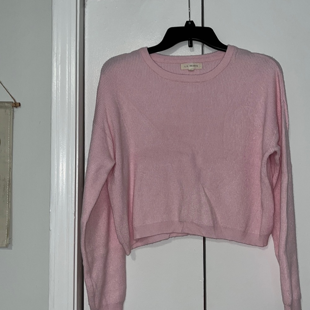 LA Hearts pink sweater super soft Barbie pink